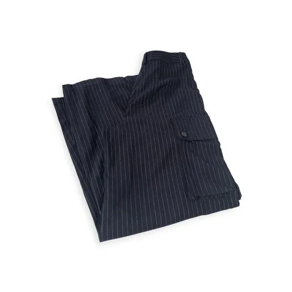 Anthropologie TwentySixHundred Navy Striped Wide Leg Dress Pants SZ 6 High Waist - Picture 6 of 14